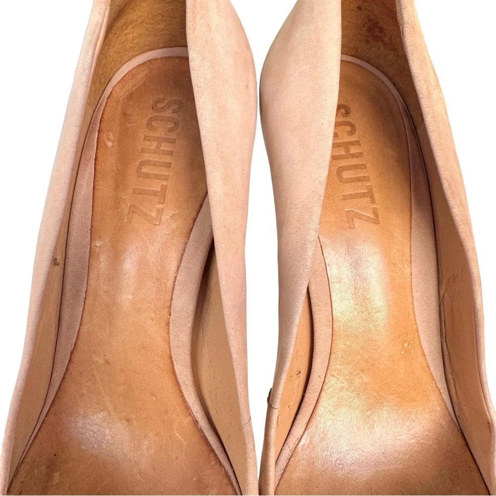 SCHUTZ Pumps Suede Leather Platform Heels